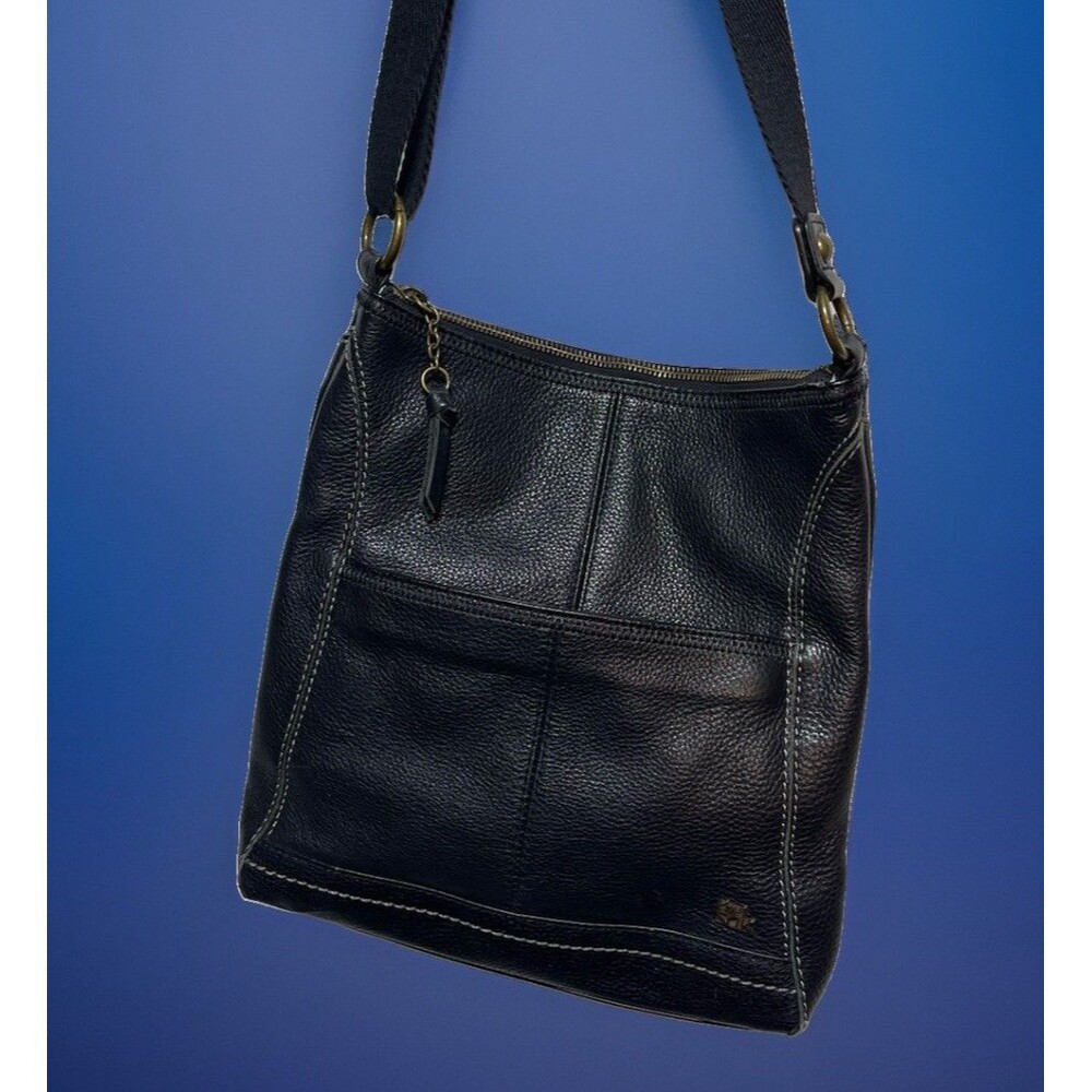 The Sak Iris Black Pebbled Leather Crossbody Bag Handbag Purse
